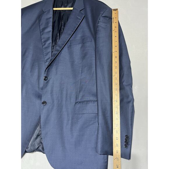Peter Millar 46T Mens Blue Wool Suit Jacket Blazer Sport Coat Canada 2 Button - Picture 12 of 16